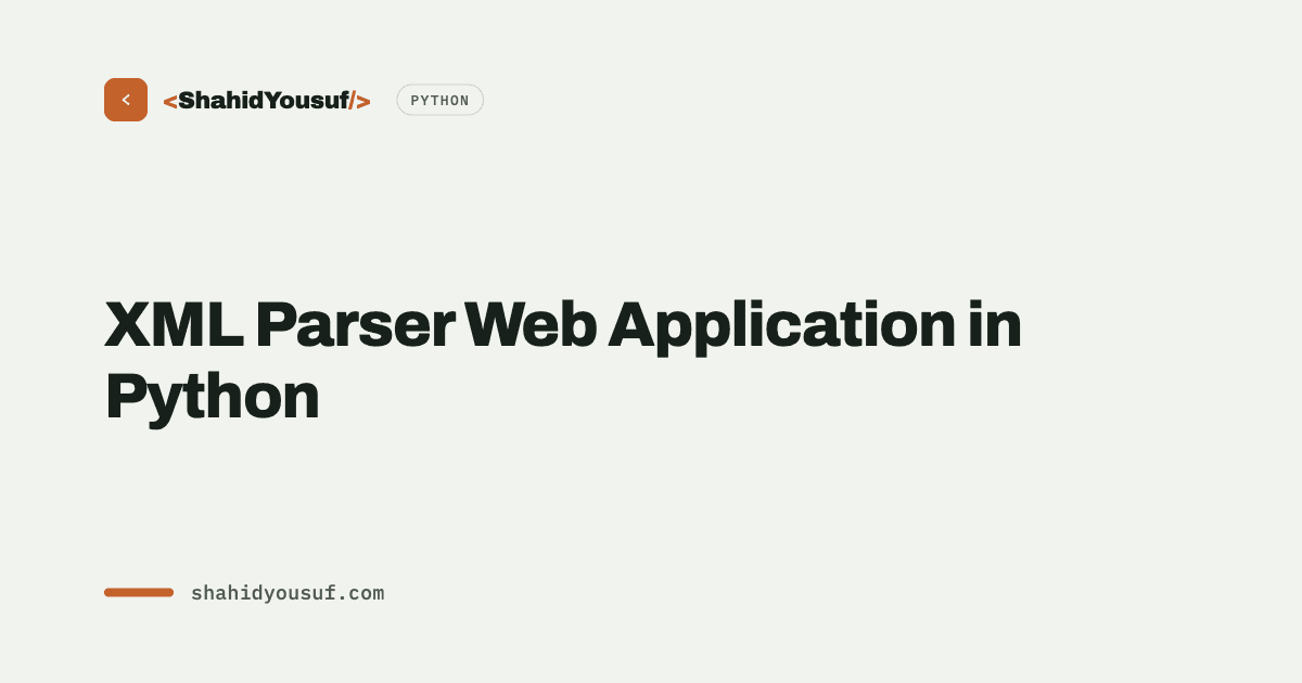 XML Parser Web Application in Python