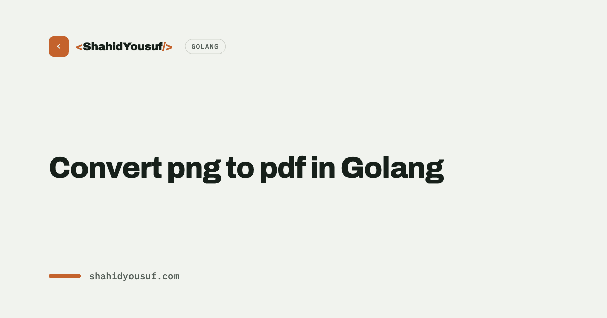 Convert png to pdf in Golang